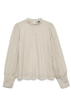 Top de encaje cuello cerrado