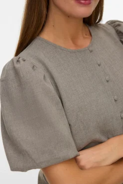 Top de manga abullonada