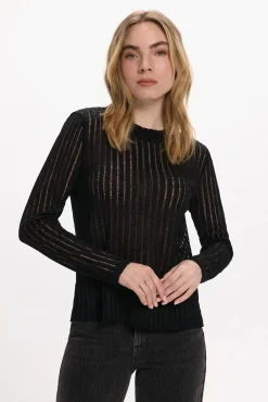 Top de manga larga con transparencias