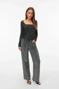 Top de manga larga escote cuadrado