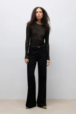 Top encaje manga larga