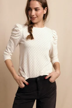 Top estructura manga abullonada