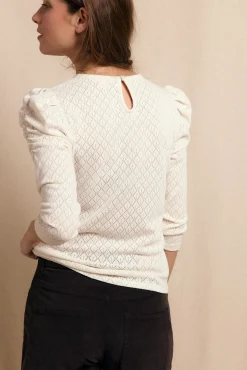 Top estructura manga abullonada