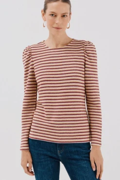 Top estructura rayas multicolor