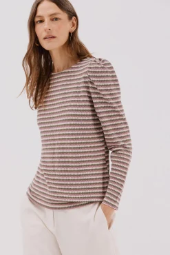 Top estructura rayas multicolor