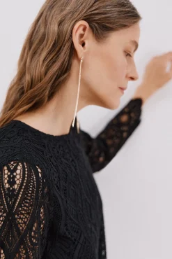 Top guipur manga larga