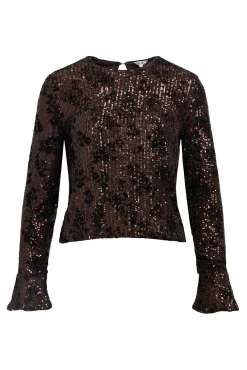 Top lentejuelas y flocado