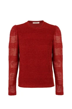 Top manga larga estructura rústica