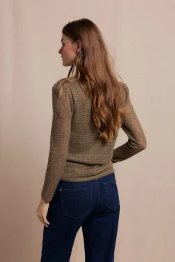 Top manga larga estructura rústica