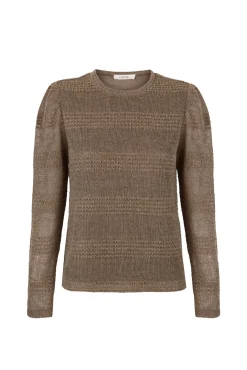 Top manga larga estructura rústica