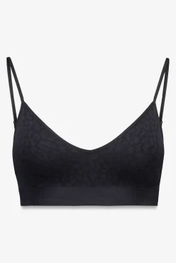 Top sin costuras NATURAL animal print negro