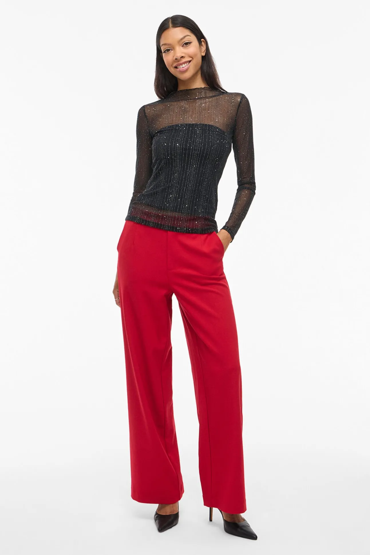 Top transparente con purpurina