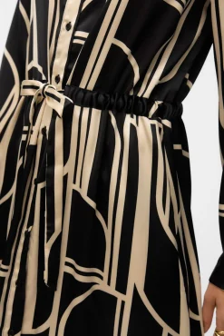 Vestido 7/8 camisero satinado