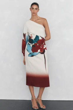 Vestido asimétrico estampado