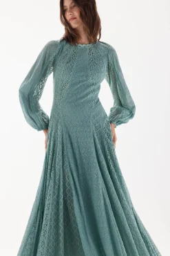 Vestido combinado de encajes