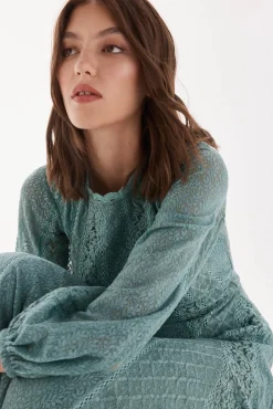 Vestido combinado de encajes