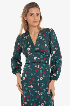 Vestido con estampado asiático