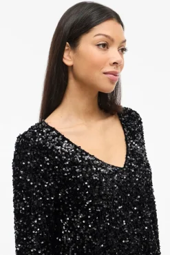 Vestido corto con lentejuelas