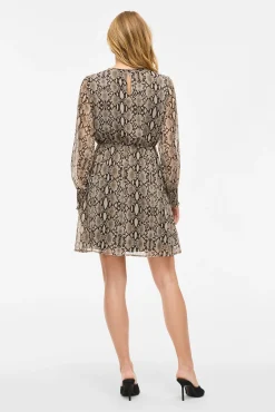 Vestido corto de gasa estampado de serpiente