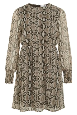 Vestido corto de gasa estampado de serpiente