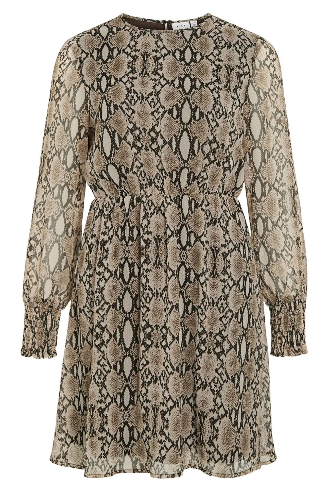 Vestido corto de gasa estampado de serpiente