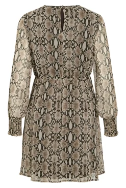 Vestido corto de gasa estampado de serpiente