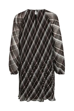 Vestido corto de gasa plisado