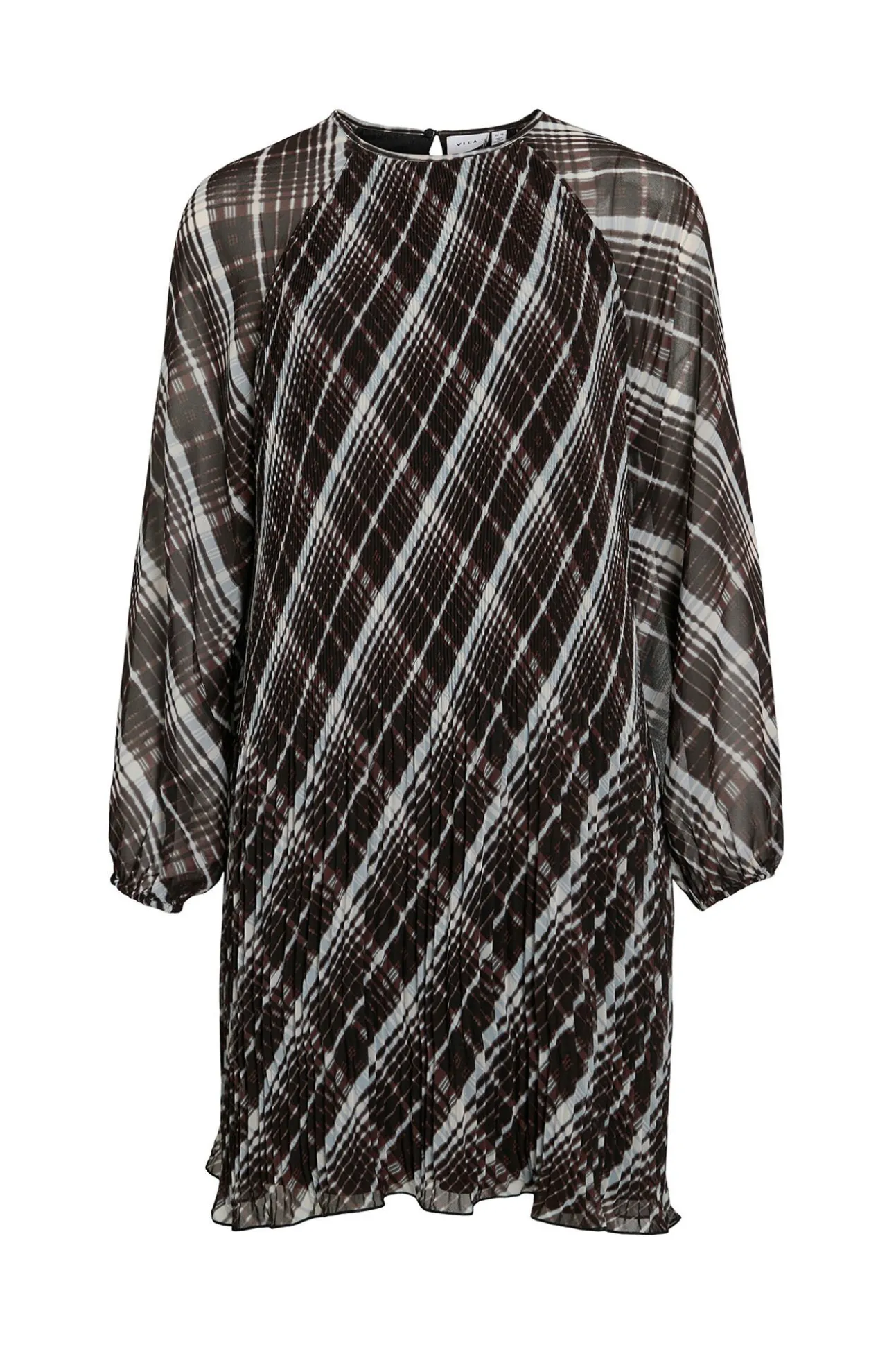 Vestido corto de gasa plisado