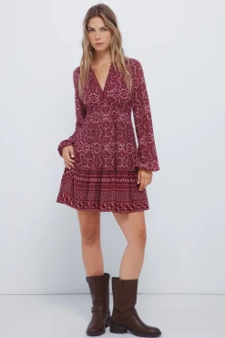 Vestido corto estampado boho