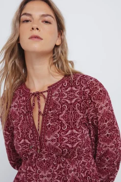 Vestido corto estampado boho