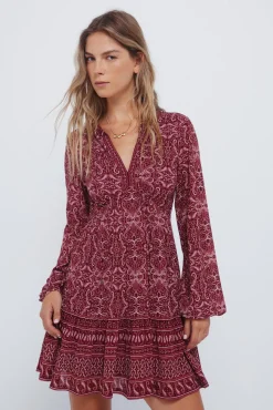 Vestido corto estampado boho