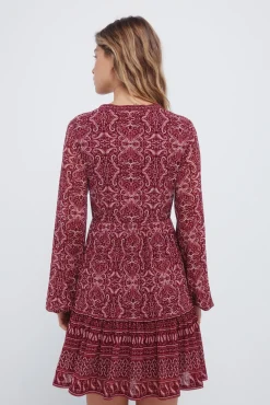 Vestido corto estampado boho