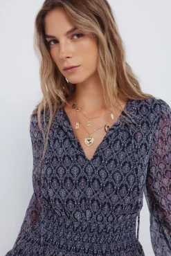 Vestido corto estampado geométrico