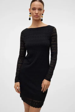 Vestido corto manga larga