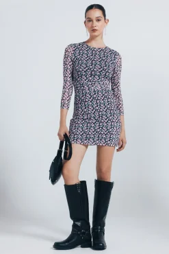 Vestido corto tubo estampado