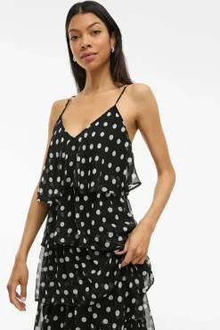 Vestido de gasa con lunares