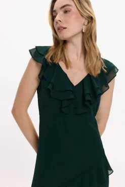 Vestido de gasa midi de fiesta