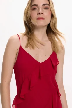 Vestido de gasa midi de fiesta