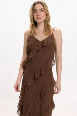 Vestido de gasa midi de fiesta