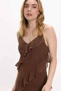 Vestido de gasa midi de fiesta