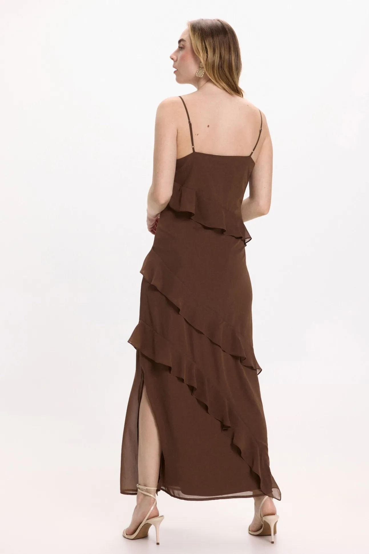 Vestido de gasa midi de fiesta