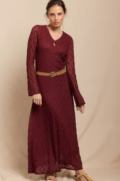 Vestido encaje manga larga