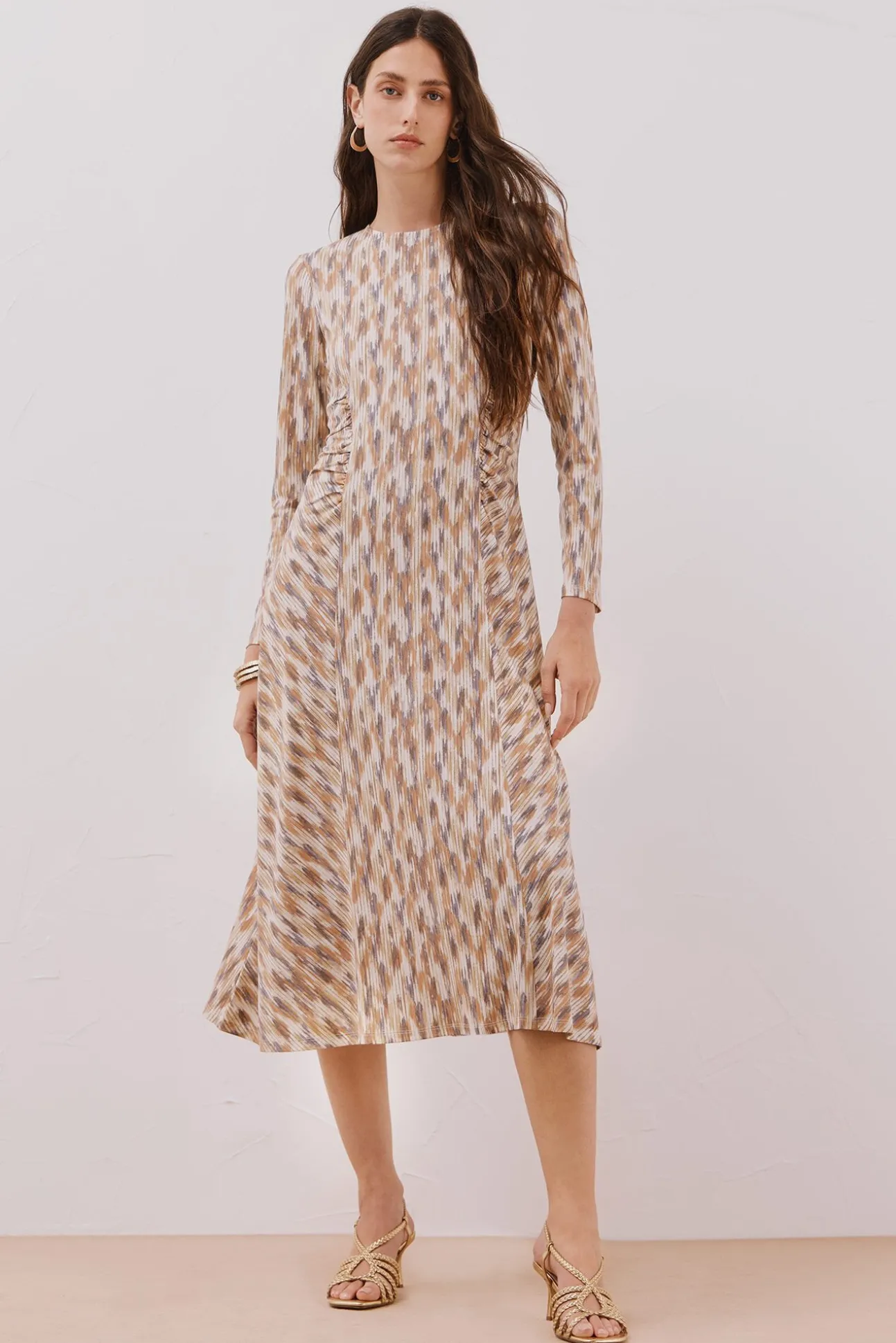 Vestido estampado frunces