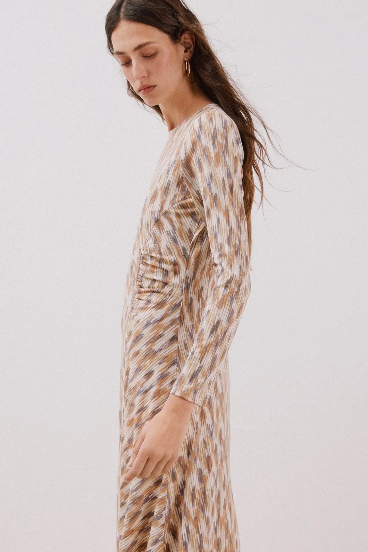 Vestido estampado frunces