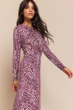 Vestido estampado frunces