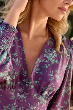 Vestido flores morado