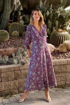 Vestido flores morado