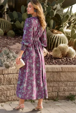 Vestido flores morado
