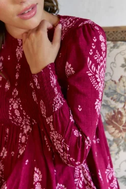 Vestido largo Bella estampado Rhubarb