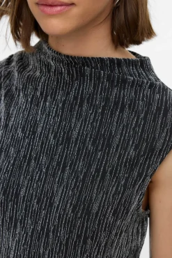 Vestido largo con brillos de manga sisa